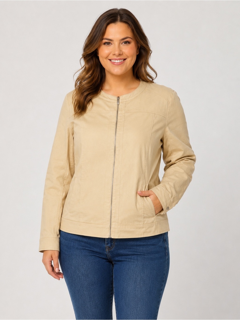 The Limited Linen Blend Full Zip Plus Size Moto Jacket Size 22W NWOT